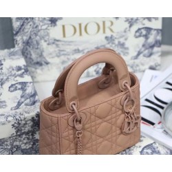 Dior Mini Lady Dior Bag In Blush Ultramatte Calfskin CDBS2640