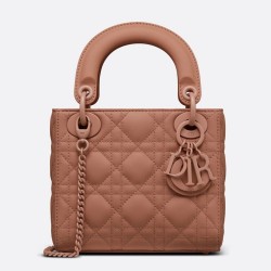 Dior Mini Lady Dior Bag In Blush Ultramatte Calfskin CDBS2640