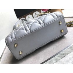 Dior Mini Lady Dior Bag In Grey Pearly Lambskin CDBS2646