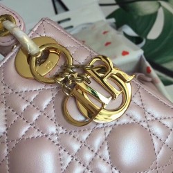 Dior Mini Lady Dior Bag In Lotus Pearly Lambskin CDBS2647