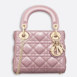 Dior Mini Lady Dior Bag In Lotus Pearly Lambskin CDBS2647