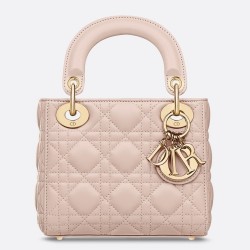 Dior Mini Lady Dior Bag In Poudre Lambskin CDBS2649