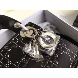 Dior Mini Lady Dior Bag In Satin With Rhinestones CDBS2652