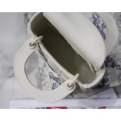 Dior Mini Lady Dior Bag In White Ultramatte Calfskin CDBS2656