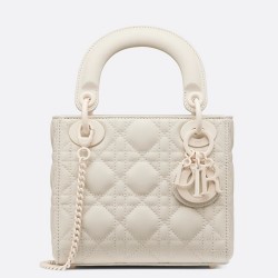 Dior Mini Lady Dior Bag In White Ultramatte Calfskin CDBS2656