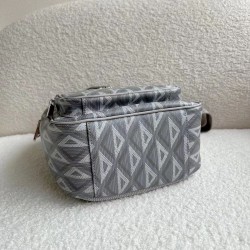 Dior Mini Rider Sling Bag In Gray CD Diamond Canvas CDBS2673