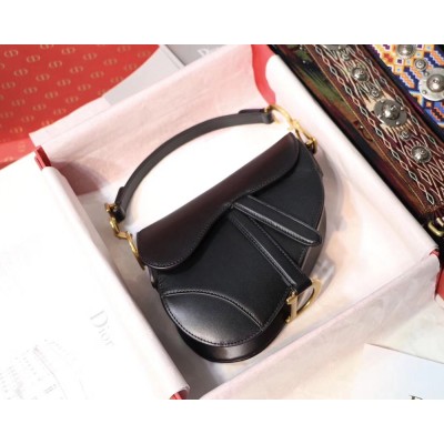 Dior Mini Saddle Bag In Black Calfskin CDBS2674