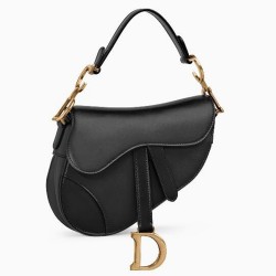 Dior Mini Saddle Bag In Black Calfskin CDBS2674