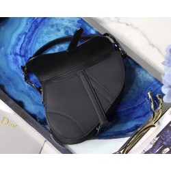 Dior Mini Saddle Bag In Black Ultra Matte Leather CDBS2676