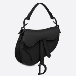 Dior Mini Saddle Bag In Black Ultra Matte Leather CDBS2676