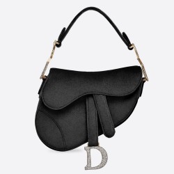 Dior Mini Saddle Bag In Black Velvet CDBS2677