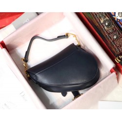 Dior Mini Saddle Bag In Blue Calfskin CDBS2678