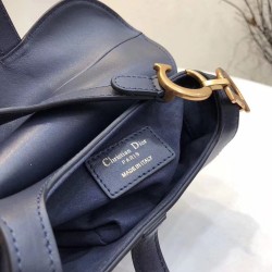 Dior Mini Saddle Bag In Blue Calfskin CDBS2678