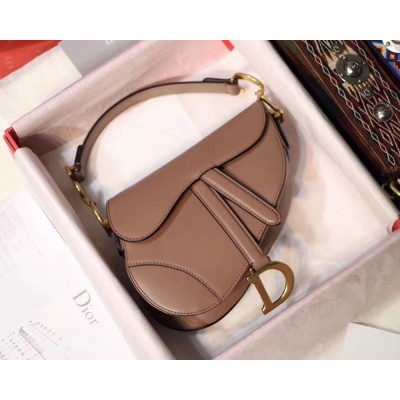 Dior Mini Saddle Bag In Nude Calfskin CDBS2681