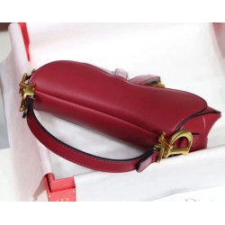 Dior Mini Saddle Bag In Red Calfskin CDBS2682