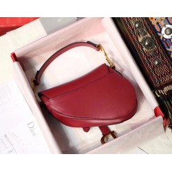 Dior Mini Saddle Bag In Red Calfskin CDBS2682