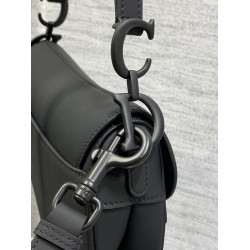 Dior Mini Saddle Bag With Strap in Black Ultramatte Calfskin CDBS2685