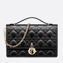 Dior Miss Dior Top Handle Bag in Black Cannage Lambskin CDBS2692