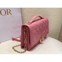 Dior Miss Dior Top Handle Bag in Melocoton Pink Cannage Lambskin CDBS2693