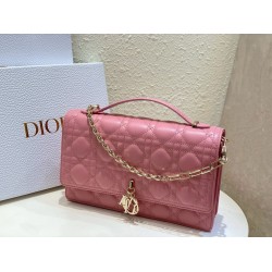 Dior Miss Dior Top Handle Bag in Melocoton Pink Cannage Lambskin CDBS2693