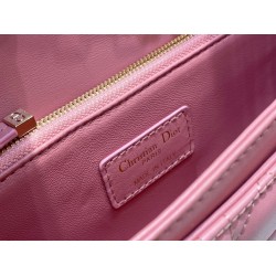 Dior Miss Dior Top Handle Bag in Melocoton Pink Cannage Lambskin CDBS2693