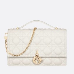 Dior Miss Dior Top Handle Bag in White Cannage Lambskin CDBS2695