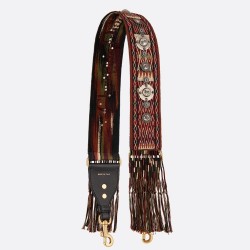 Dior Multi-coloured Canvas Fringed Shoulder Strap CDBS2696