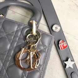 Dior My Lady Dior Bag In Grey Lambskin CDBS2700