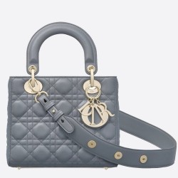 Dior My Lady Dior Bag In Grey Lambskin CDBS2700