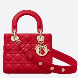 Dior My Lady Dior Bag In Red Lambskin CDBS2702