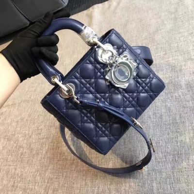 Dior My Lady Dior Bag In Sapphire Lambskin CDBS2703