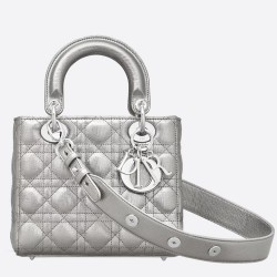 Dior My Lady Dior Bag In Silver Grained Calfskin CDBS2704