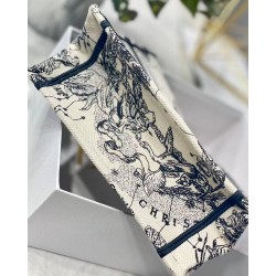 Dior New Small Book Tote In White Toile de Jouy Zodiac Embroidery CDBS2708