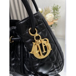 Dior Nolita Medium Bag in Black Macrocannage Lambskin CDBS2710