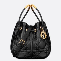 Dior Nolita Medium Bag in Black Macrocannage Lambskin CDBS2710