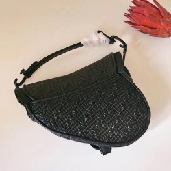 Dior Saddle Bag In Black Braided Leather Strips With Fringe CDBS2719