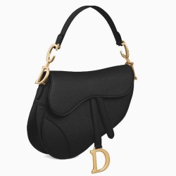 Dior Saddle Bag In Black Grained Calfskin CDBS2722