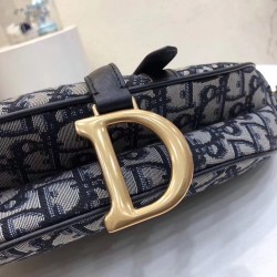 Dior Saddle Bag In Blue Oblique Jacquard Canvas CDBS2728