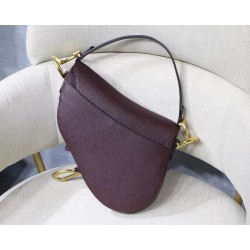 Dior Saddle Bag In Bordeaux Grained Calfskin CDBS2733