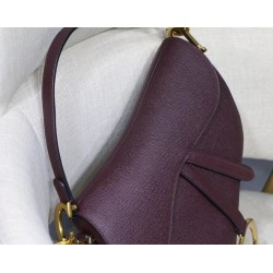 Dior Saddle Bag In Bordeaux Grained Calfskin CDBS2733