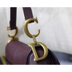 Dior Saddle Bag In Bordeaux Grained Calfskin CDBS2733