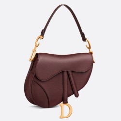 Dior Saddle Bag In Bordeaux Grained Calfskin CDBS2733