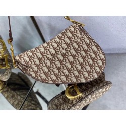 Dior Saddle Bag In Brown Dior Oblique Jacquard CDBS2736