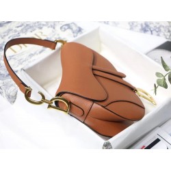 Dior Saddle Bag In Brown Grained Calfskin CDBS2737