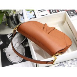 Dior Saddle Bag In Brown Grained Calfskin CDBS2737