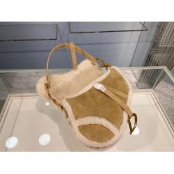 Dior Saddle Bag In Camel Shearling CDBS2739