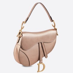 Dior Saddle Bag In Champagne Metallic Grained Calfskin CDBS2740