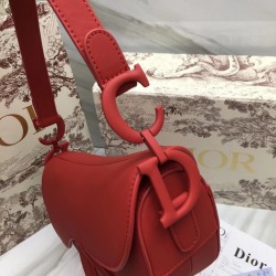 Dior Saddle Bag In Cherry Red Matte Calfskin CDBS2741