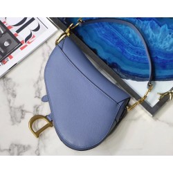 Dior Saddle Bag In Denim Blue Grained Calfskin CDBS2745