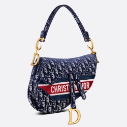 Dior Saddle Bag In Dior Oblique Embroidered Velvet CDBS2746